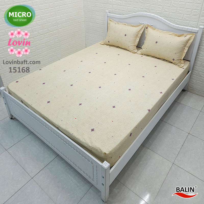 ملحفه کشدار دونفره کرم پتینه دار میکرومعمولی