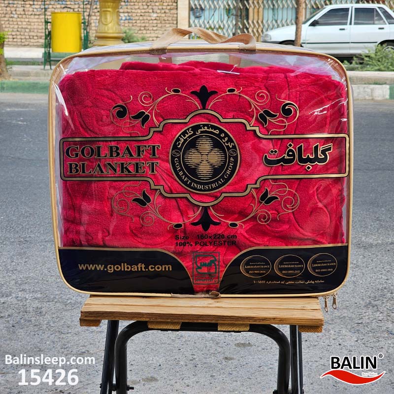 پتو یکنفره گلبافت قرمز