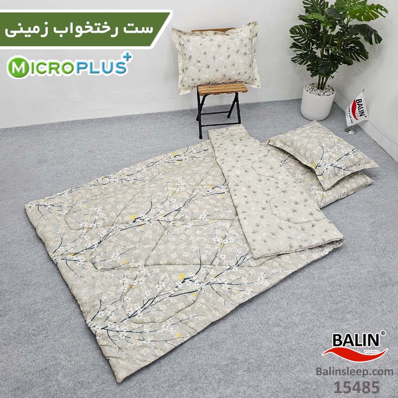 ست رختخواب زمینی دورو طرح شکوفه بهاری میکروپلاس