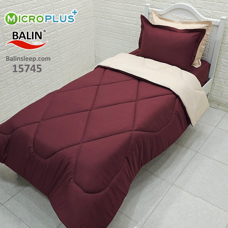 روتختی یکنفره زرشکی کرم ساده میکروپلاس