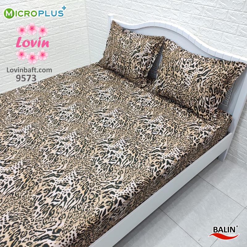 ملحفه کشدار دونفره پلنگی ریز میکروپلاس