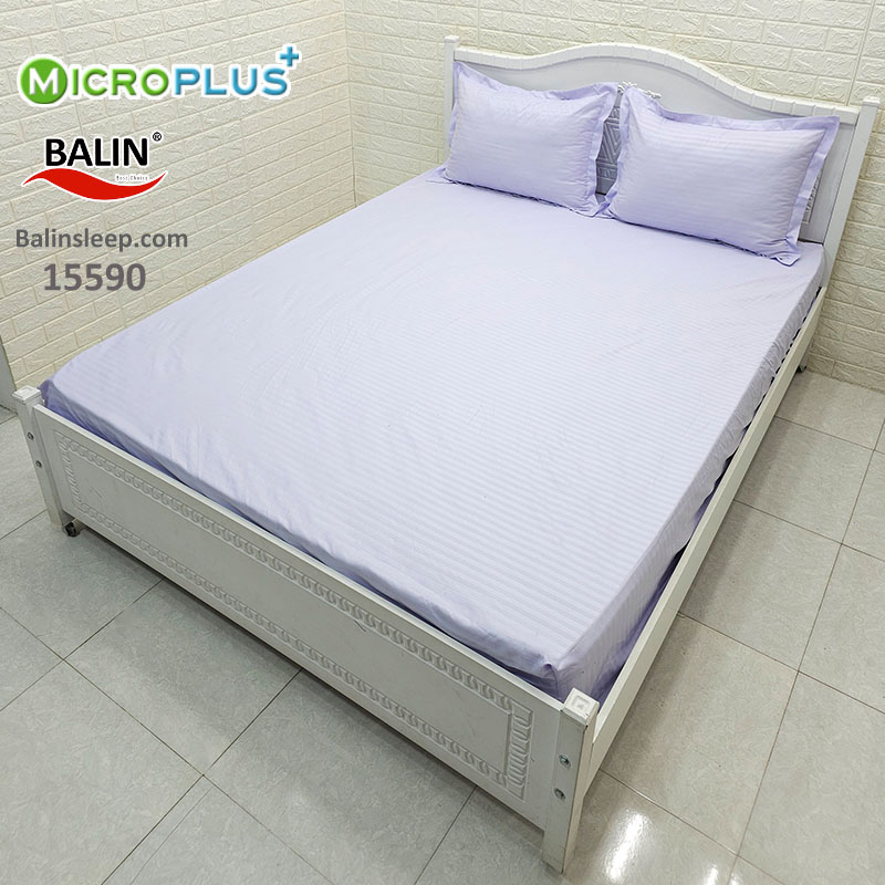 ملحفه کشدار دونفره یاسی هتلی میکروپلاس